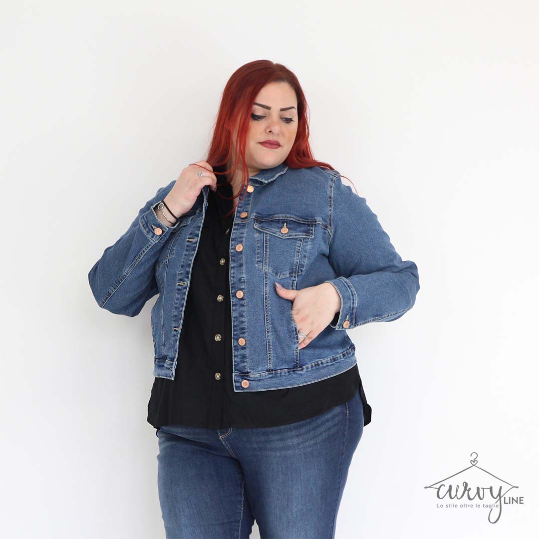 GIACCA JEANS CROP CURVY - immagine 3