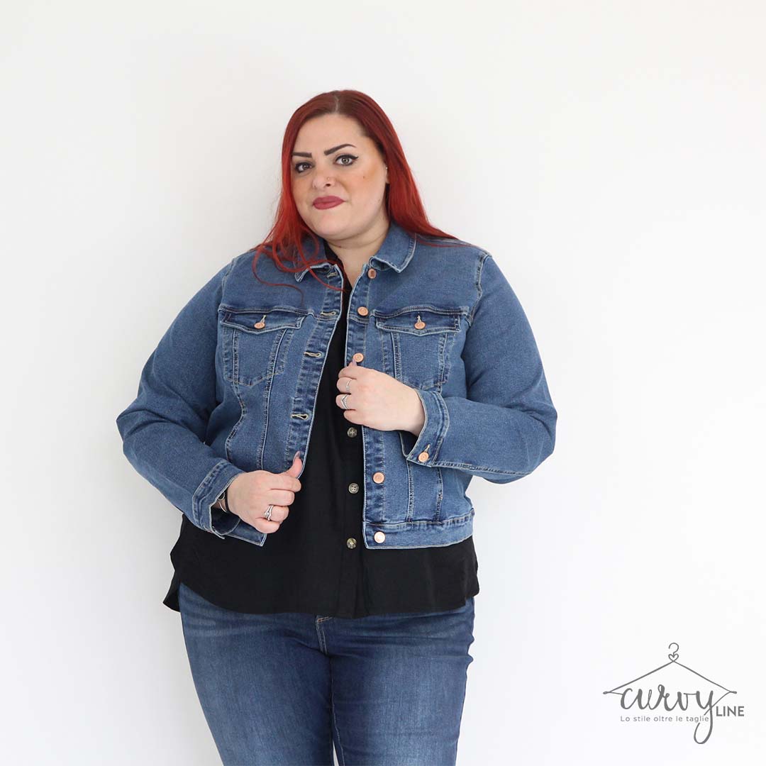 GIACCA JEANS CROP CURVY - immagine 4