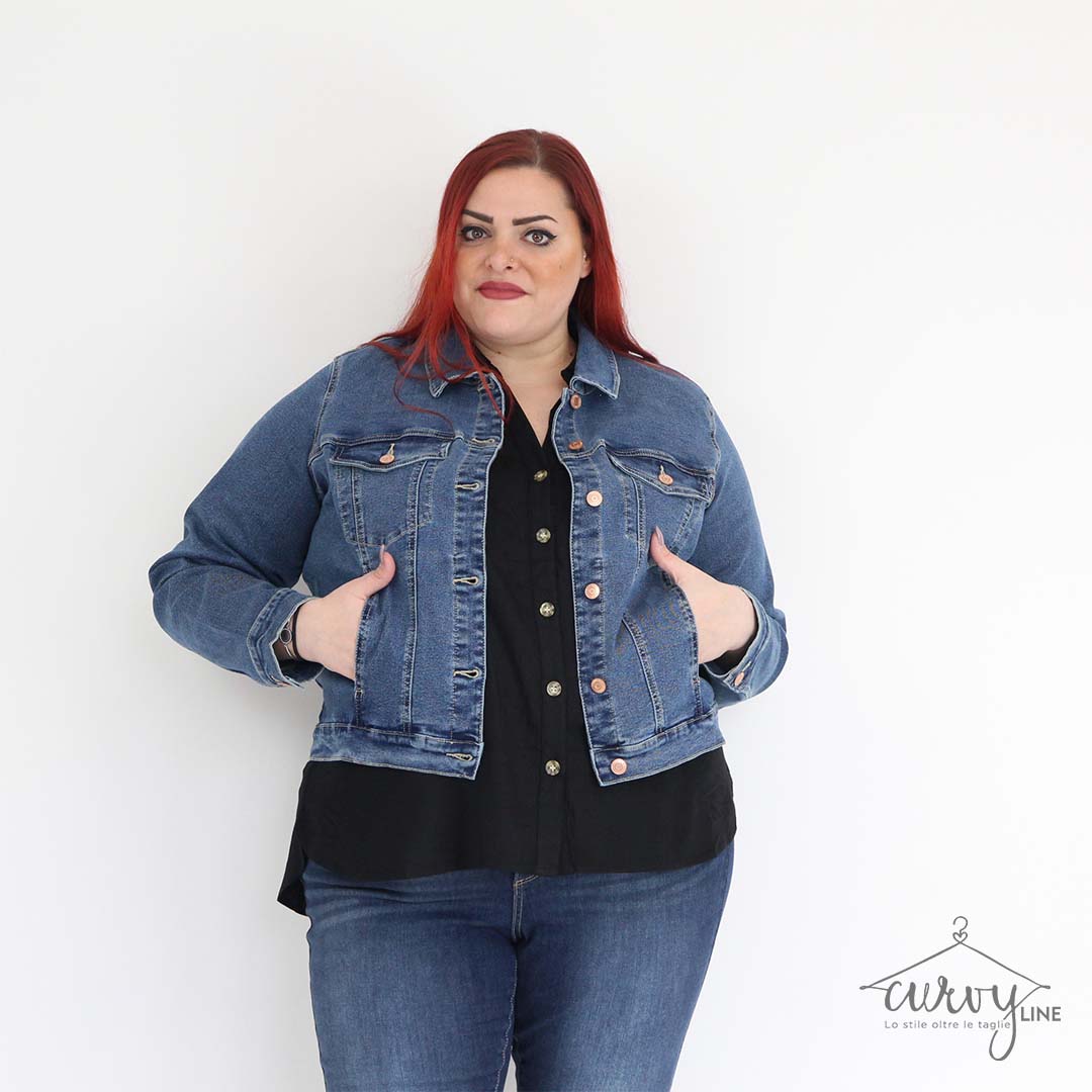 GIACCA JEANS CROP CURVY - immagine 5