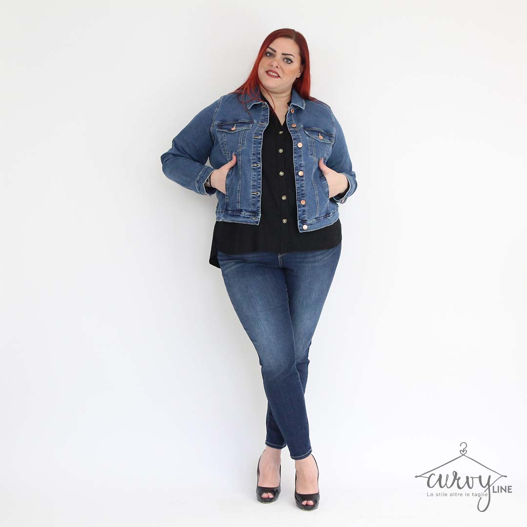 GIACCA JEANS CROP CURVY - immagine 6