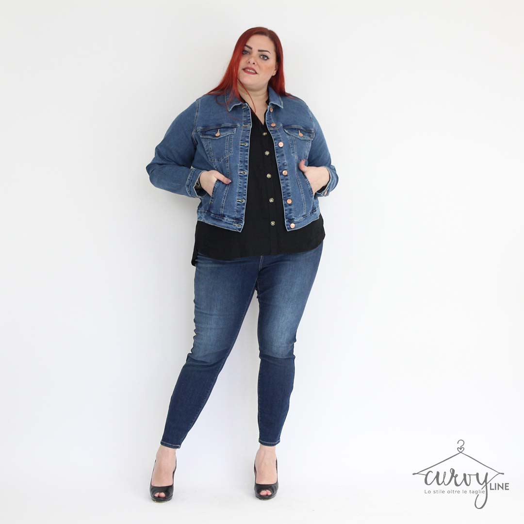 GIACCA JEANS CROP CURVY - immagine 7