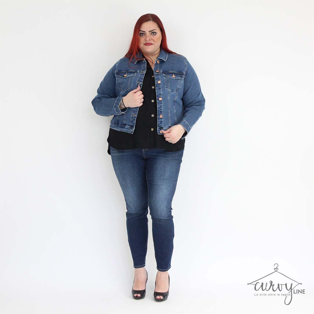 GIACCA JEANS CROP CURVY - immagine 8