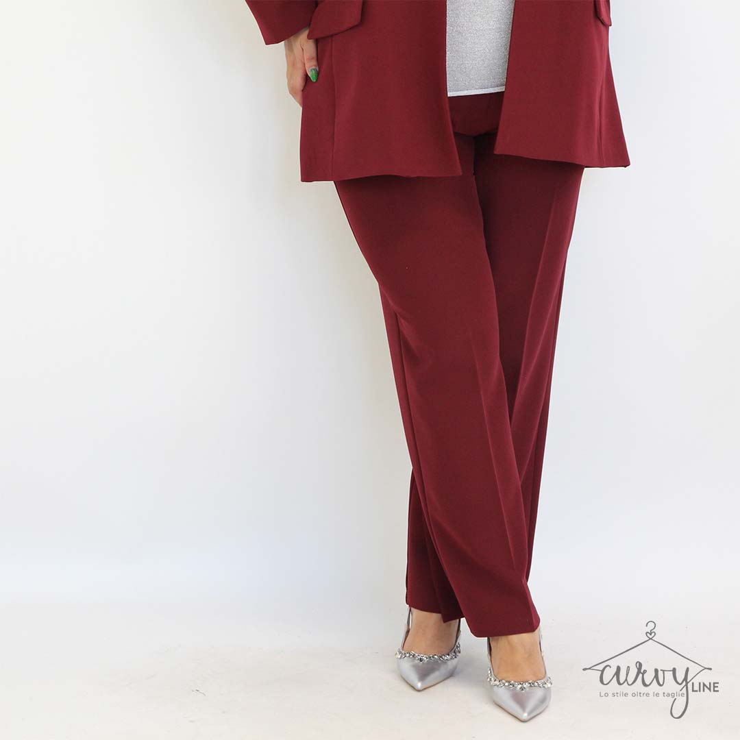 PANTALONE TAILLEUR BURGUNDY - immagine 2