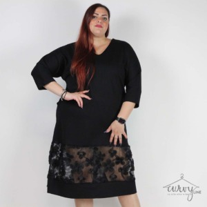 ABITO ROSE TULLE CURVY