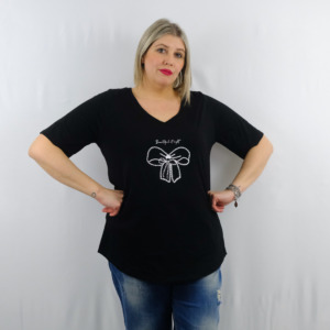 T-SHIRT FIOCCO STRASS