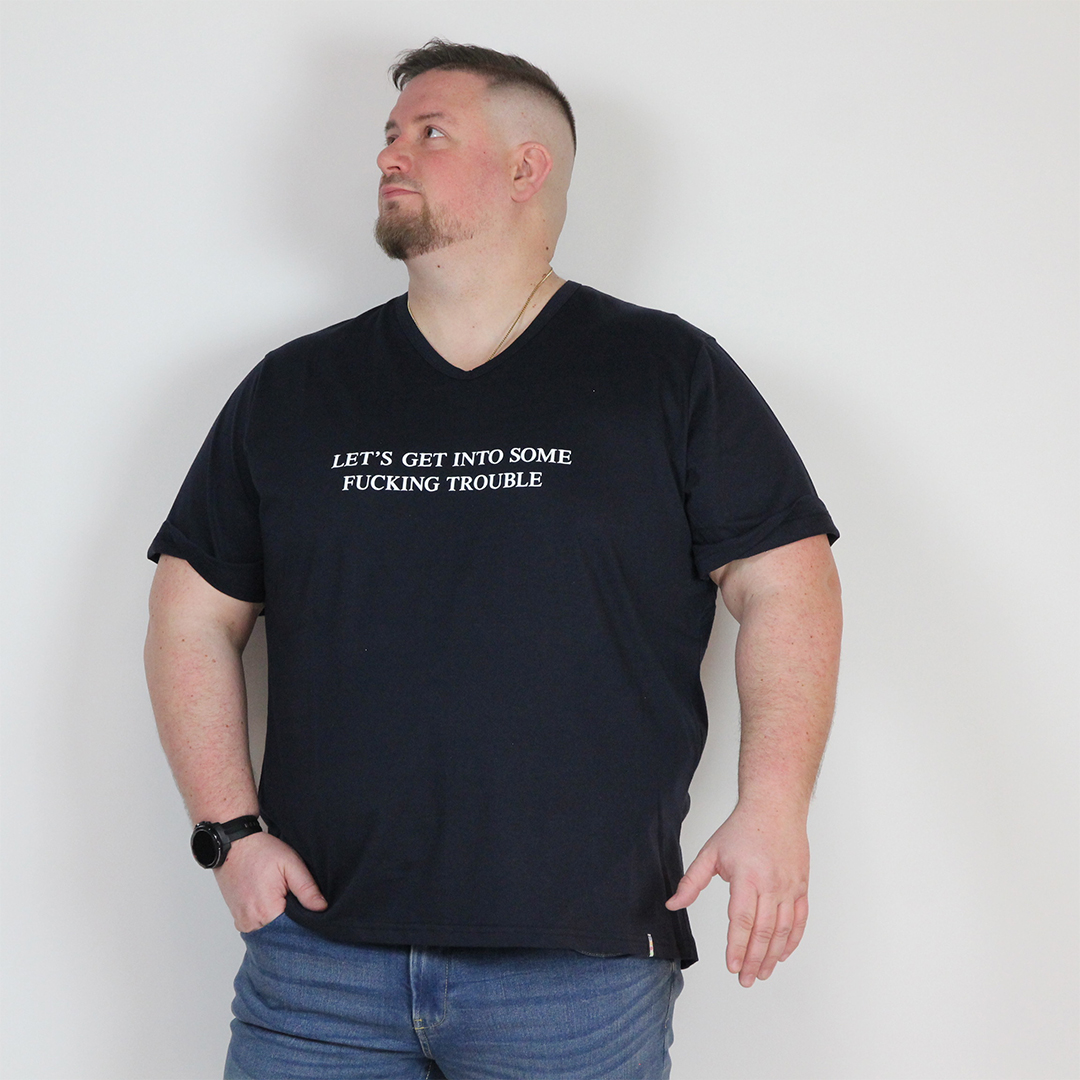 T-SHIRT COLLO V TROUBLE - immagine 6