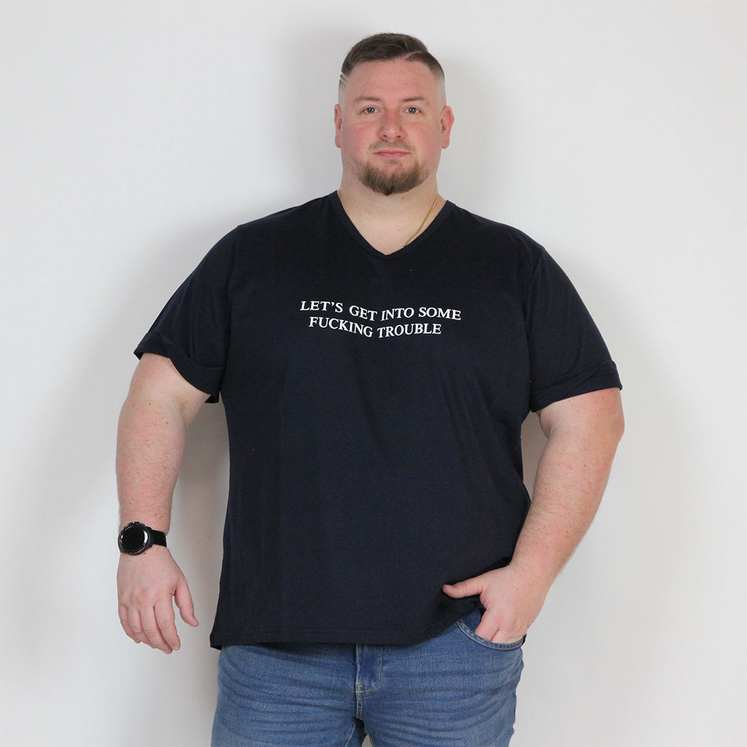T-SHIRT COLLO V TROUBLE