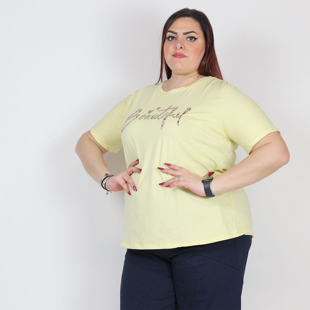 T-SHIRT BEAUTIFUL PAILLETTE - immagine 2